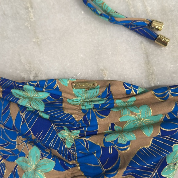 NWOT Beach Bunny Blue Floral Bikini with Rhinestone Trims - Picture 7 of 10